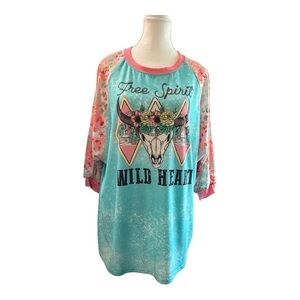 Southern Stitch “Free Spirit Wild Heart” Graphic Tee - Size XL